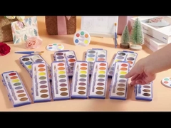 12 Akwarel Wymywalne Jasne Kolory Z Szczotką Akrylowy Zestaw Farby Dla Dzieci