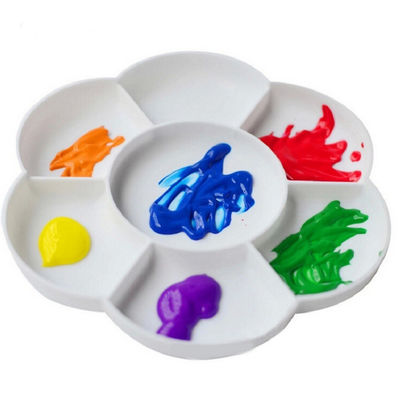Flower Shape Watercolor And Acrylic Painting Palette Artist Plastic Paint Palette
