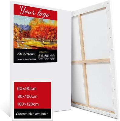 90x100cm Large Acid-Free Cotton Stretched Canvas Board Triple Primed Gesso for Painting