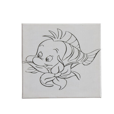 Kids DIY Pre-printed Stretched Canvas Set with Black Printed Lines Design