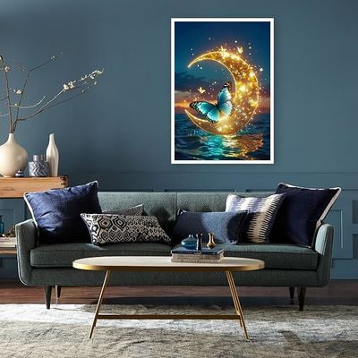30X40cm Big Moon Diamond Painting Set Full Drill Diamond Art Canvas For Beginners
