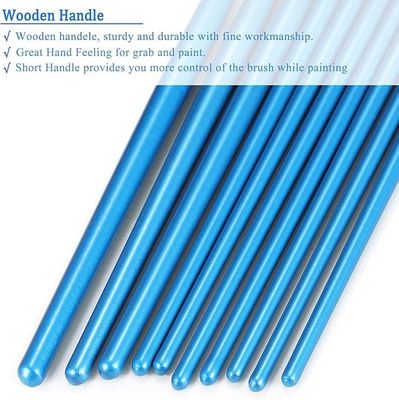 Wooden Acrylic Paint Artist Brush Set , 10PCS Paint Brush Kit For Beginners