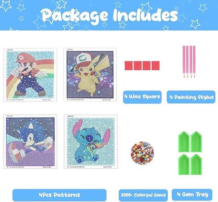 Customized DIY Diamond Painting Kits For Kids , 5d Diamond Painting Art Kits