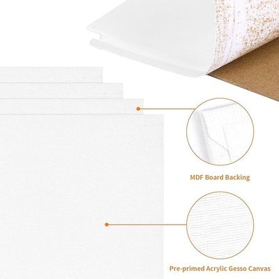 Cotton 12 Pack Blank Canvas Panels Acid Free UV Resistant For Oil / Acrylic Painting