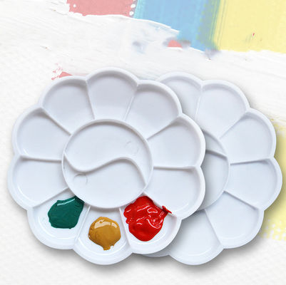 Flower Shape Watercolor And Acrylic Painting Palette Artist Plastic Paint Palette