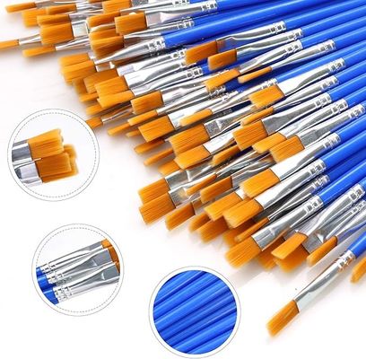 Round Pointed Tip Nylon Hair Paint Brushes Acid Free Non Shedding For Watercolor Paint