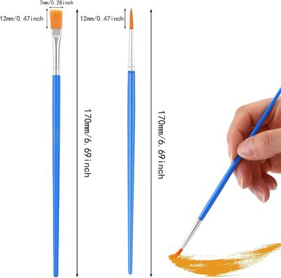 Round Pointed Tip Nylon Hair Paint Brushes Acid Free Non Shedding For Watercolor Paint