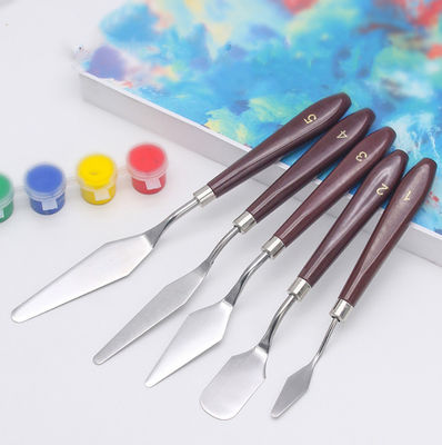 Stainless Steel Palette Knife Set 5 Piece Art Tools Kit For Oil And Acrylic Painting
