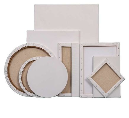 Round Shape Wood Framed Stretched Artist Painting Canvas For Oil And Acrylic Painting