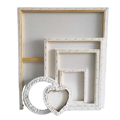Round Shape Wood Framed Stretched Artist Painting Canvas For Oil And Acrylic Painting