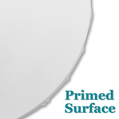 4 Pack Round Pre Stretched Canvases Blank Painting Canvas Boards Water Resistant