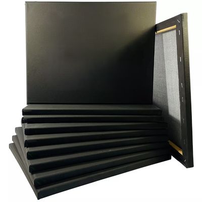 OEM Black Pre Stretched Artist Canvas Oil Painting Canvas Boards Customize Size