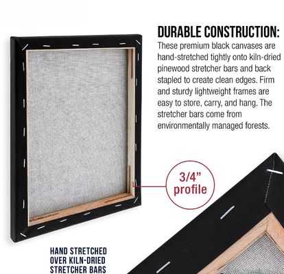 OEM Black Pre Stretched Artist Canvas Oil Painting Canvas Boards Customize Size