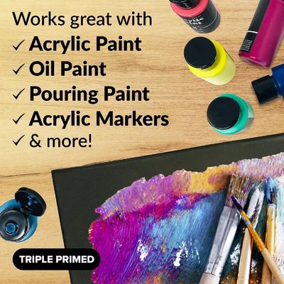 OEM Black Pre Stretched Artist Canvas Oil Painting Canvas Boards Customize Size