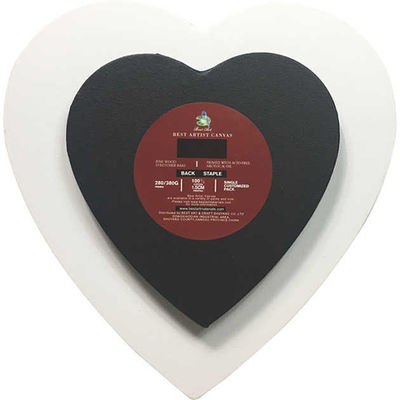 Heart Shaped Stretched Canvas Board Pre Primed Blank Stretched Canvases For Painting