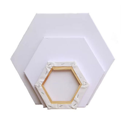 Hexagon Shaped Stretched Canvas Board Acrylic Painting stretched canvas with frame