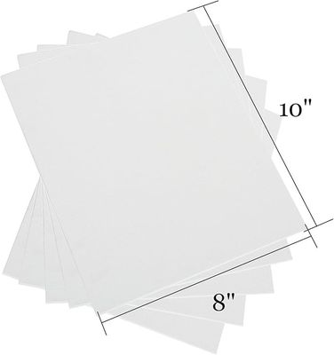10''X8'' Pure Cotton Blank Canvas Panel Board 24 Pack 3mm Thickness