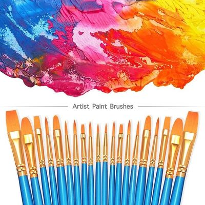 Acrylic Painting Watercolor Blue Artist Paint Brushes Set For Body Face Rock Canvas