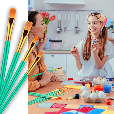 Customized Logo Green Art Brushes Set For Acrylic Oil Watercolor Painting