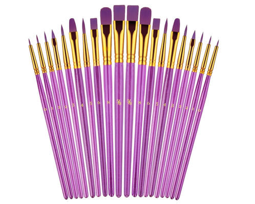 Purple Nylon Hair Paint Brush Kit Face Body Paint Brush Set Customized Logo