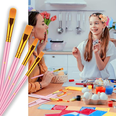 Cumtomized Pink Color Artist Paint Brush Set , Acrylic Oil Watercolor Paint Brushes Set