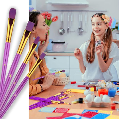 Purple Nylon Hair Paint Brush Kit Face Body Paint Brush Set Customized Logo