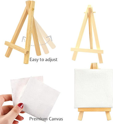 OEM Mini Easel Canvas And Paint Set Tabletop Craft Projects Canvas And Stand Set