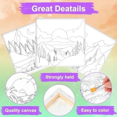 Matte Finish Landscape Paint By Numbers Canvas With Wooden Frame
