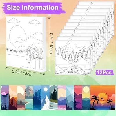 Matte Finish Landscape Paint By Numbers Canvas With Wooden Frame