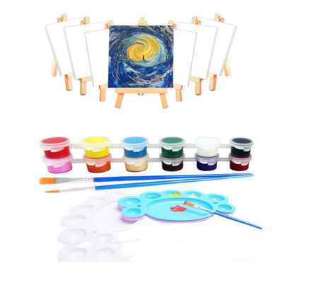 Kids Adults Artists Beginners Canvas Painting Kits With Palettes And Brushes OEM