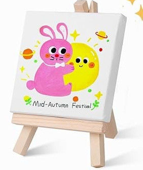 6 Pack Canvas Painting Kits With Easels , DIY Painting Tools For Kids Custom Size