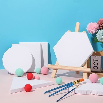 Hexagon Stretched Canvas Boards , Custom Stretched Canvases For Acrylic Painting