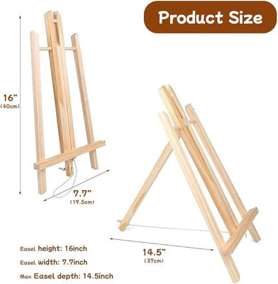 Adjustable Desktop Wooden Display Easel Triangular Portable Easel Stand For Art Painting