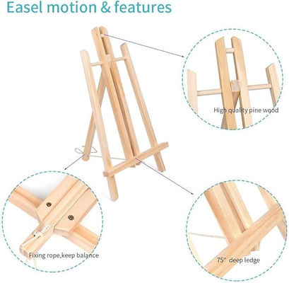Adjustable Desktop Wooden Display Easel Triangular Portable Easel Stand For Art Painting