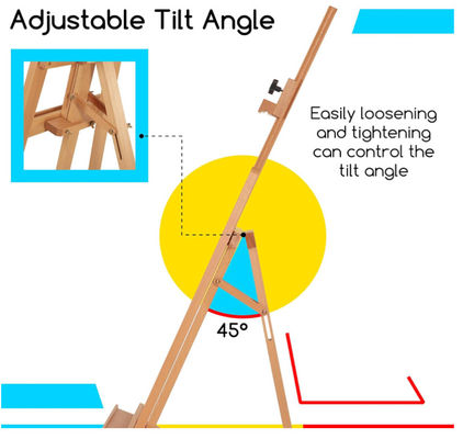 Adjustable Height Painting Wooden Display Easel Stand For Artist Beginners Students