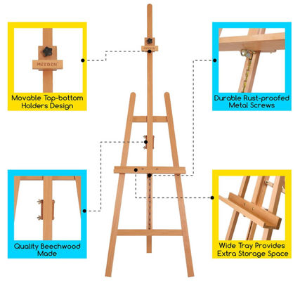 Adjustable Height Painting Wooden Display Easel Stand For Artist Beginners Students