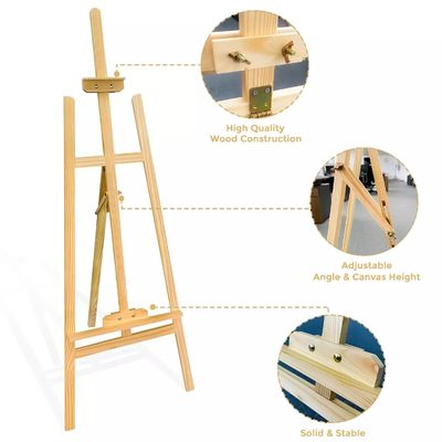 Customized Logo Wooden Display Easels Stand , Photo Picture Paint Canvas Holder
