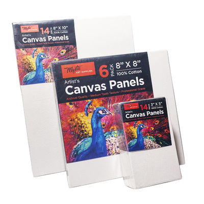 100% Cotton Painting Canvas Panel With Pine Wood Cradled Paint Boards Lightweight