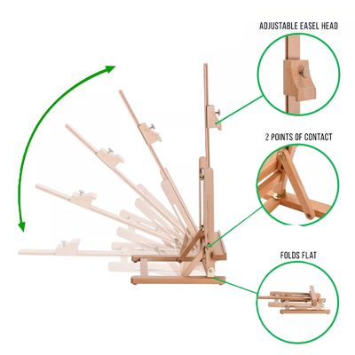 H Frame Tabletop Wooden Easel Stand Art Display Easel For Painting And Displaying