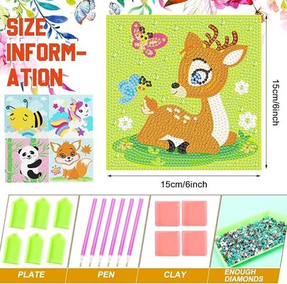 Cute Animals Diamond Painting Kits , Kids Full Drill Diamond Art Canvas Kit