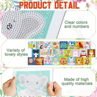 Cute Animals Diamond Painting Kits , Kids Full Drill Diamond Art Canvas Kit