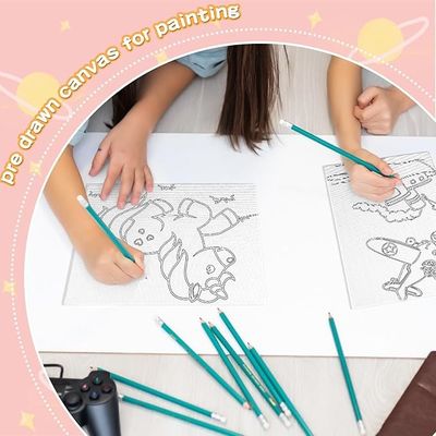 DIY Coloring Pre Printed Canvas Pre Stenciled Painting Kits For School Classroom Activities