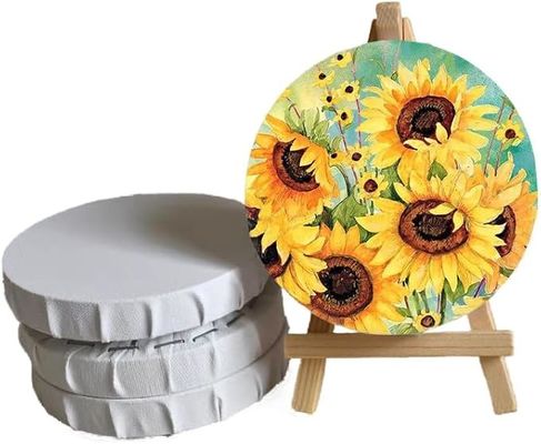 Round Stretched Canvas Boards For Painting , Custom Stretched Canvases Matte Finish