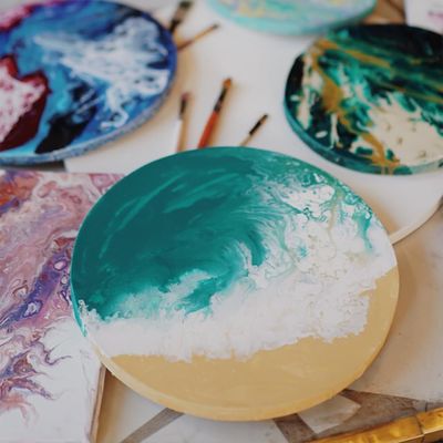 Round Stretched Canvas Boards For Painting , Custom Stretched Canvases Matte Finish
