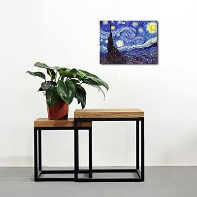 Print Of Van Gogh Oil Paintings Framed Canvas Wall Art Starry Night Style