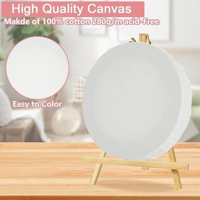 Customize Size Round Canvas Stretched Boards Pure Cotton For Beginners Painting