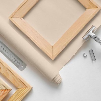 280-380g Acid Free Linen Canvas Rolls Pure White Easy Cut Water Resistant