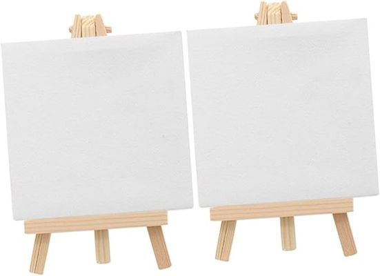Custom Size Canvas And Paint Set With 16 Paint Brushes 8 Canva 8 Wood Easel 8 Plate