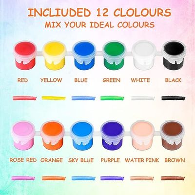 Custom Size Canvas And Paint Set With 16 Paint Brushes 8 Canva 8 Wood Easel 8 Plate