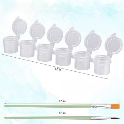 120 Pots Acrylic Paint Pots With Lids 20 Strips 5 Ml With 20 Pieces Paint Brushes Sets